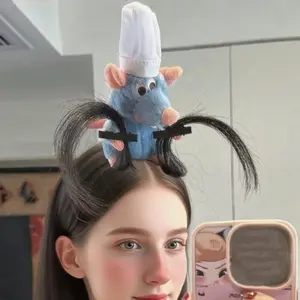 Sparkle Stash Ratatouille Chef Hat Headband Blue White Durable Plastic for Party Costume Birthday Valentine Gift