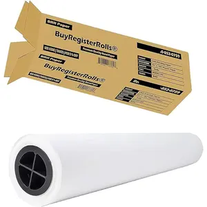36’’ x 150’ Plotter Paper New Premium 1 Roll 20 lb Uncoated 96 Bright White 75 GSM 2’’ Core CAD Paper Rolls For Engineers Architects Copy Service Shops Inkjet Printers