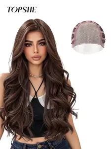Topshe Mono Lace Front Wig 6.5x5.5 HD Deep 24 Inches, Heat Friendly Synthetic Hair for Daily Use and Fashion Styling, Lace Frontal Wig, Synthetic Material Wigs, Heat Resistant Wigs