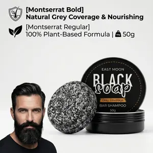 Natural Organic Hair Dye Shampoo Bar - Gray Coverage & Reverse Care for Premature Grays, Beards, Sideburns