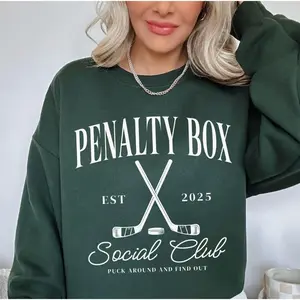 Penalty Box Social Club Sweatshirt, Funny Hockey Mom Crewneck, Team Game Day Sweater