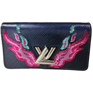 Pre-owned Louis Vuitton leather Crossbody Bags Epi Sequins Flame Twist Chain Wallet