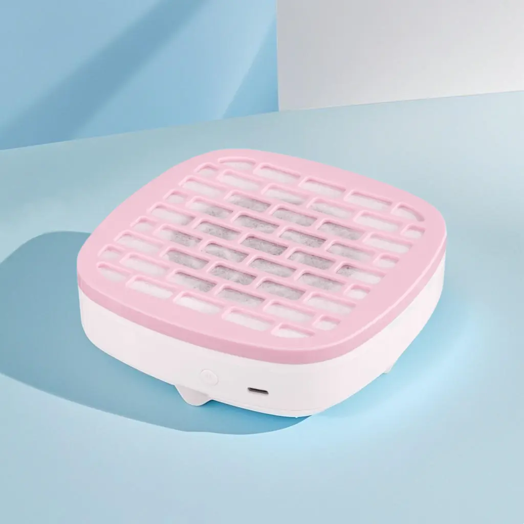USB Nail Dust Collector, Mini Manicure Nail Vacuum with Strong Suction, Portable Nail Dust Extractor Fan for Acrylic, Gel & Nail Art