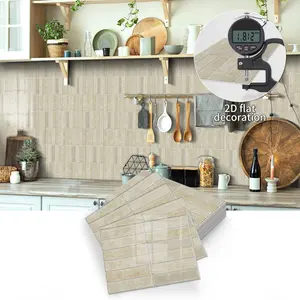 10 pieces self-adhesive peel and stick realistic tiles splashback, rectangular bathroom wall tiles, waterproof, oil-proof, suitable for kitchen, bathroom, wall tiles, 23 cm x 17 cm