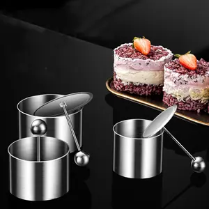 Stainless Steel Cake Mould With Pusher Round Cake Decoration Tool Dessert Cake Mousse Mold Rice Ball Sushi Maker Kitchen Tools