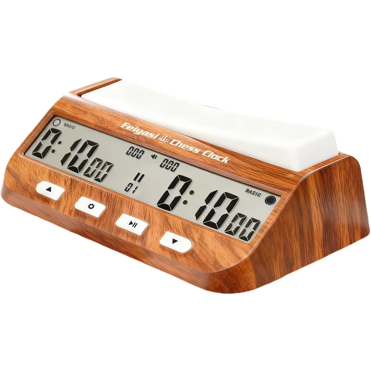 Chess Clock, Competition Specific Chess Timer, Portable Digital Electronic Large Screen Chess Clock,Suitable for Timers in Chess, Go, Checkers, and Other Board Games (Wood Grain Color)
