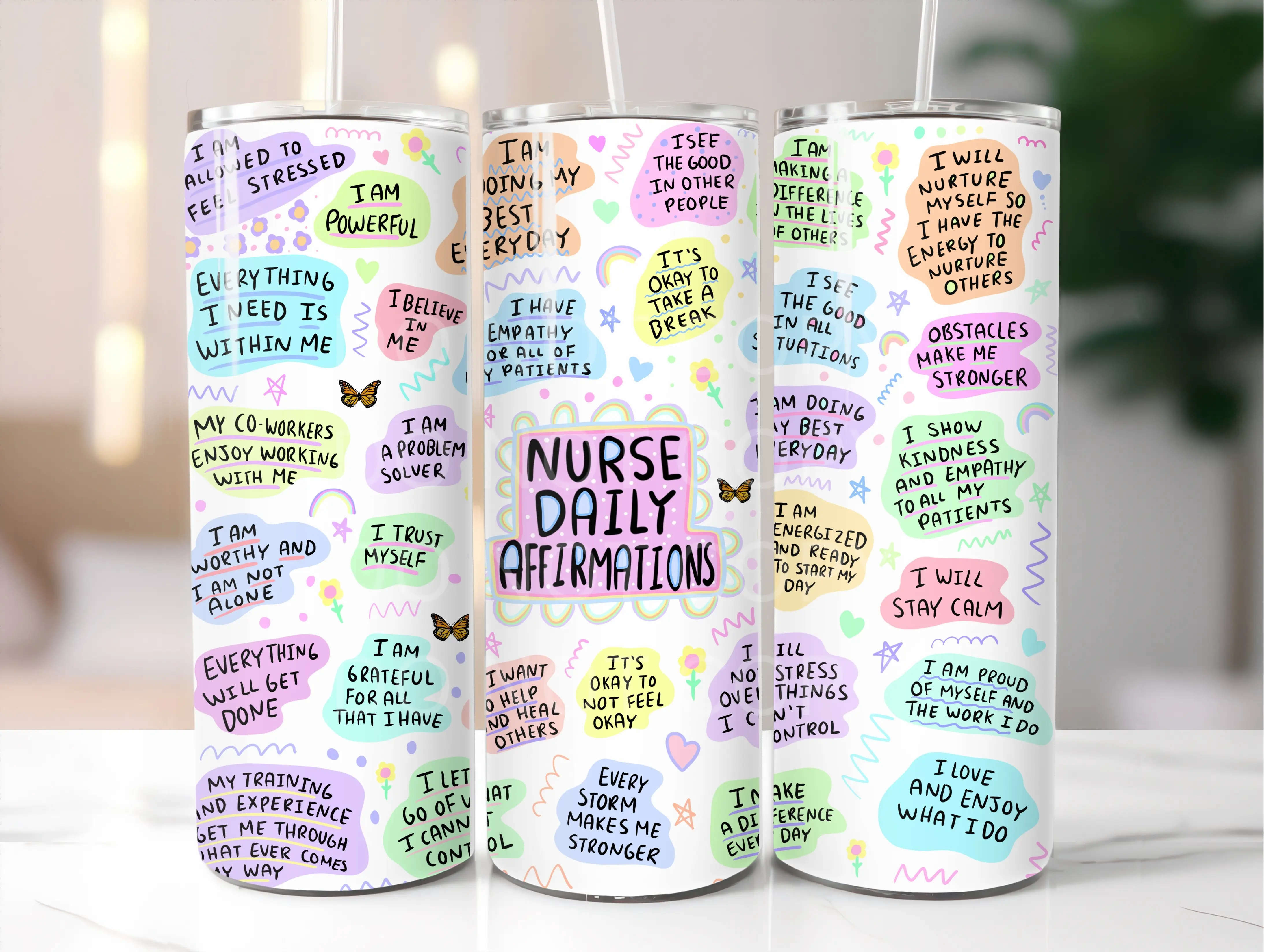 sublimation transfer Nurse affirmations - craft supply - not an actual tumbler
