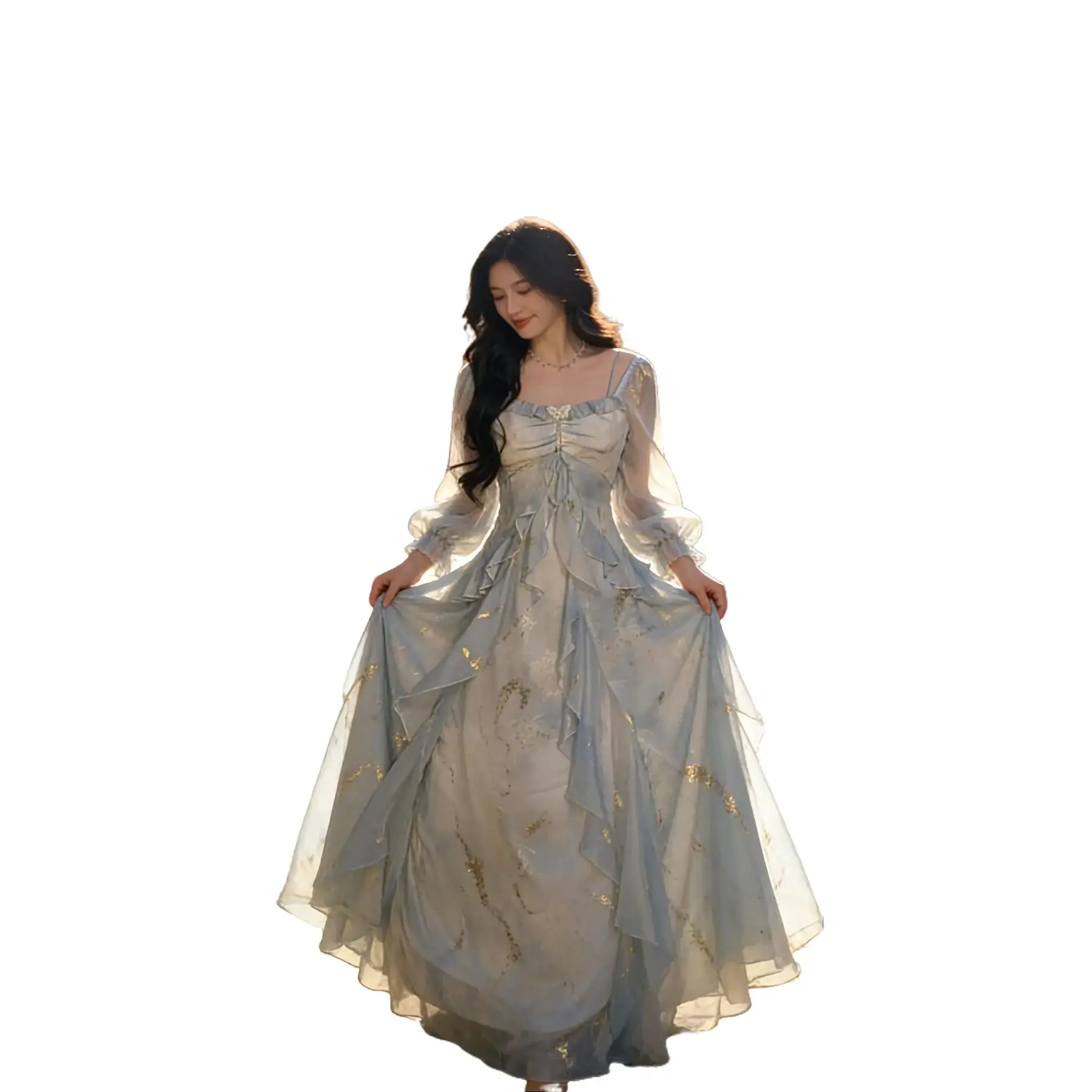 sachin and babi light blue dress Finally gathered the will to make a photoshoot of a fairy dress I made a  year ago 🧚🏻‍♀️