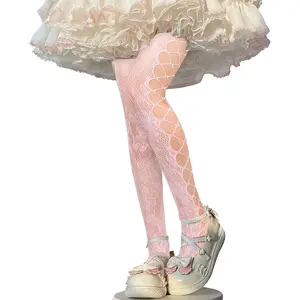 Womens Fishnets Fishnet Tights Colorful Flower High Waist Mesh Pantyhose Halloween Hollow Out Fishnet Stockings