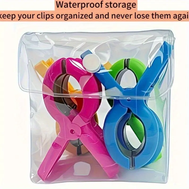 Beach Towel Clips, Windproof Grip for Towels Clothes Bags, Large Area Clamps, Ideal for Pool Beach Cruise Chair, Blue, Hanging Clothes Organizer