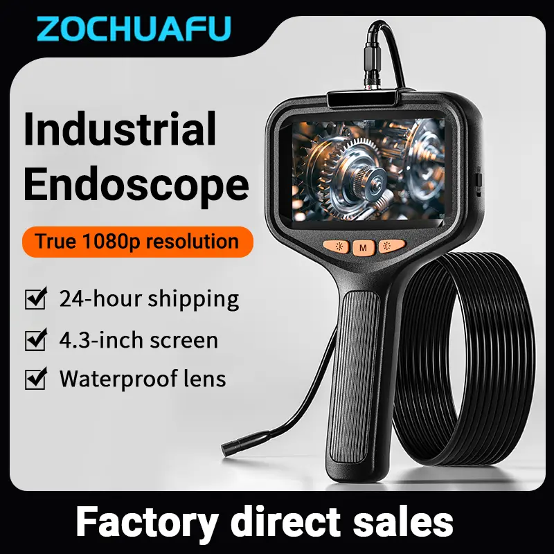 Handheld Borescope Inspection Camera | 8mm Dual Lens HD w/ Screen for Pipe & Auto Repair semi-rigid snake cable tool, Tools And Gadgets, Work Tools cord