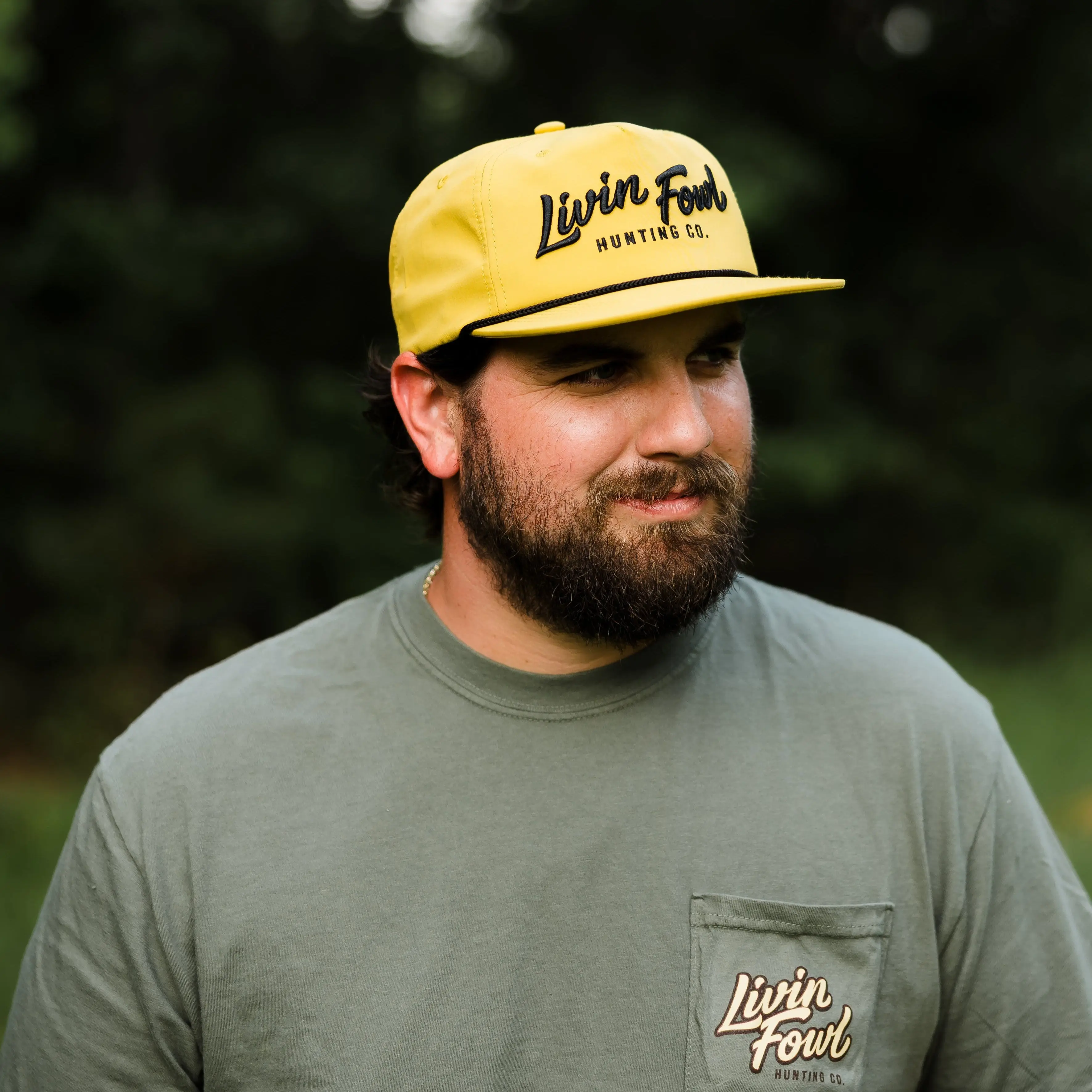 3D Script Logo Mustard Rope Hat