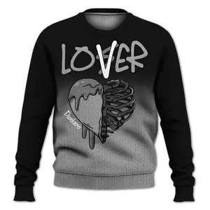 Knitted Sweater To Match Black Wolf Grey 12s - Loser Lover Dripping S61