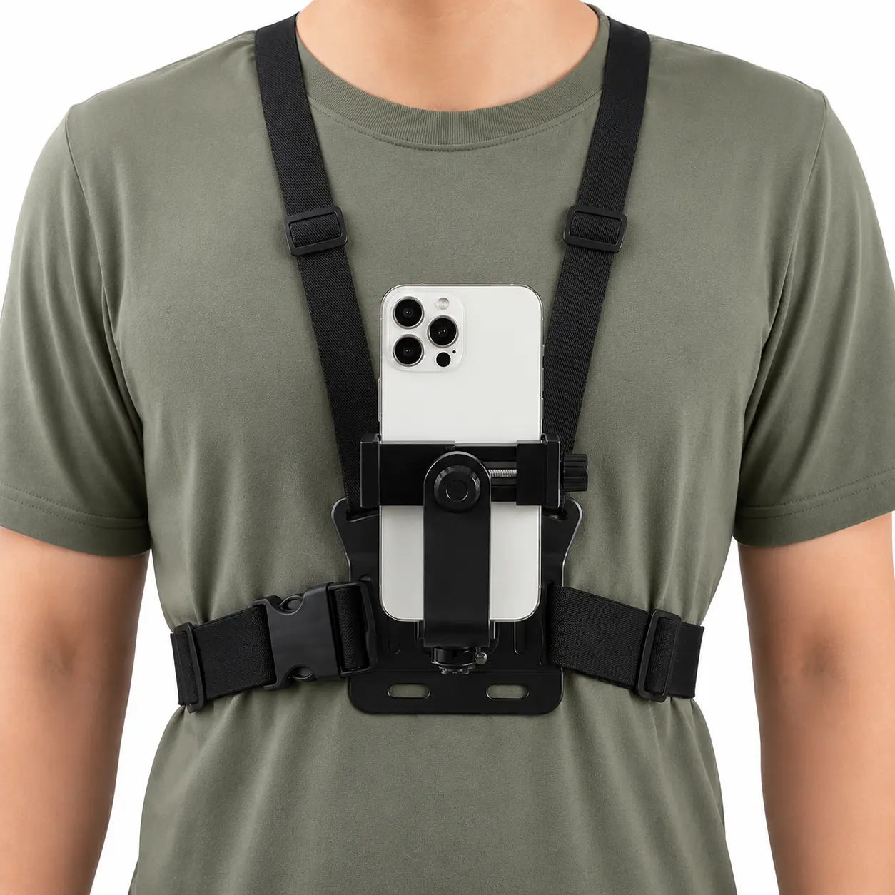 Durable Universal Silicone Adjustable Mobile Chest Mount Harness - Phone Holders & Mounts, Secure Camera Accessory for iPhone, Samsung, Ideal for Boating, Climbing, POV Video Recording