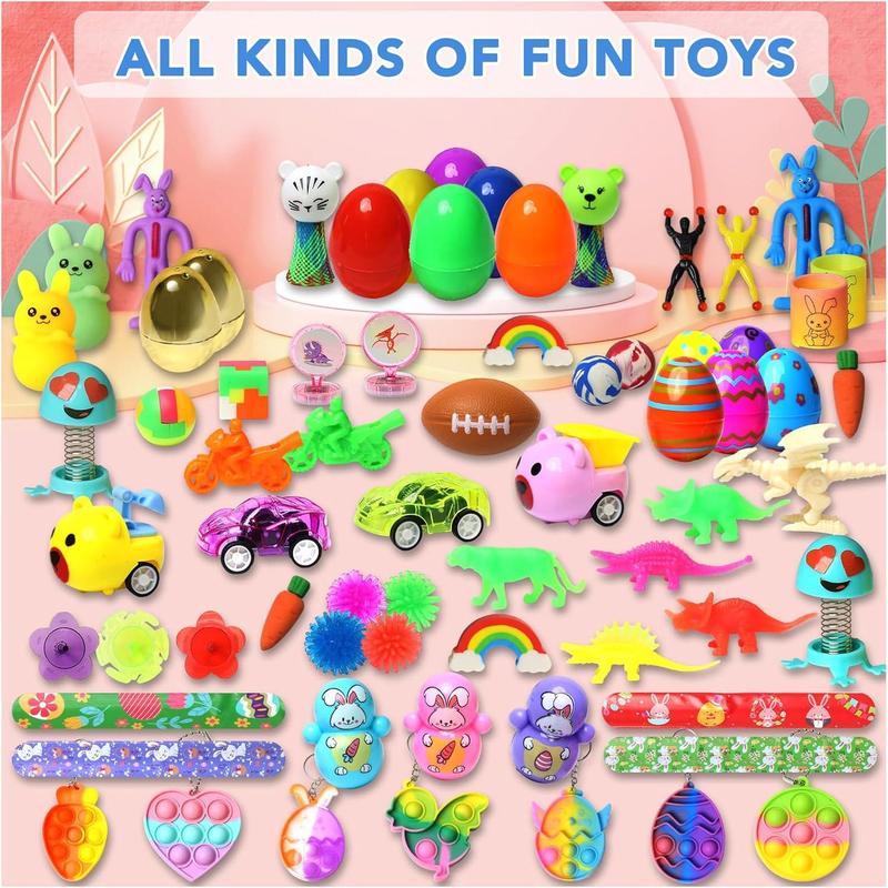 200 Pcs Prefilled Easter Eggs with Toys Inside,Easter Basket Stuffers,Surprise Easter Egg Fillers,Easter Toys Bulk,Easter Egg Hunt,Prizes Classroom Events,Easter Gifts,Eggs Fillers,Easte Party Favors