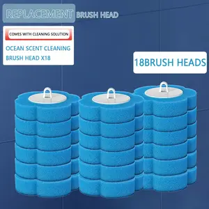 One-time toilet brush replacement head - Easy installation design, suitable for bathrooms, toilets and commercial use - Hygienic one-time brush head, bathroom accessories, essential items for toilet hygiene, compact storage design, Cleaner Refills
