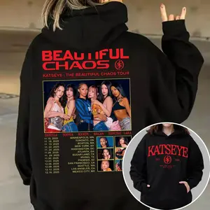 Katseye The Beautiful Chaos Tour 2025 Unisex Sweatshirt Katseye Beautiful Chaos Hoodie, Gabriela, Katseye Members, Katseye Gnarly Tshirt, Unisex Sweater Pullover Tee