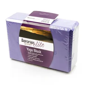212 MAIN AeroMat 32509 3x6x9 inch Portable Yoga Block, Purple EVA Foam, Yoga Equipment with Rigid Support & Smooth Finish