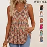 WIHOLL Womens Tank Tops 2025 Flowy Peplum Tops (Size Up 1-2 for Oversized Look) for Women Dressy Sleeveless V Neck Babydoll Tank Tops Fabric Stretchy tank tops summer tops Polyester Polyester