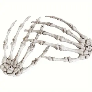 2Pcs Halloween Skeleton Hand Decorations, Resin Skeleton Hand Bones, Halloween Haunted House Props, No Electricity Required, No Feathers Scary Party Accessories