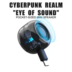 Compact Plug-And-Play Subwoofer for Mobile Phones And Computers |     Semi-Transparent Body with Cool Lighting |   Weighs Only 31.5G with a Lightweight Design |   Universal Type-C I Magnetic Bluetooth Headphones morning blues speaker