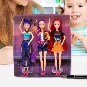 Demon Hunter Girls K-Pop Chibi Vinyl Figurines Set Lumy Mira & Zoe Collectible for Car Dashboard or Desk Cute Anime-Inspired K-Fan Gift for Teens Women Premium PVC Quality