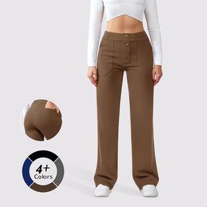 JEKAOYI Womens High Waisted Button Multiple Pockets Straight Leg Casual Pants #TikTokShopHolidayHaul