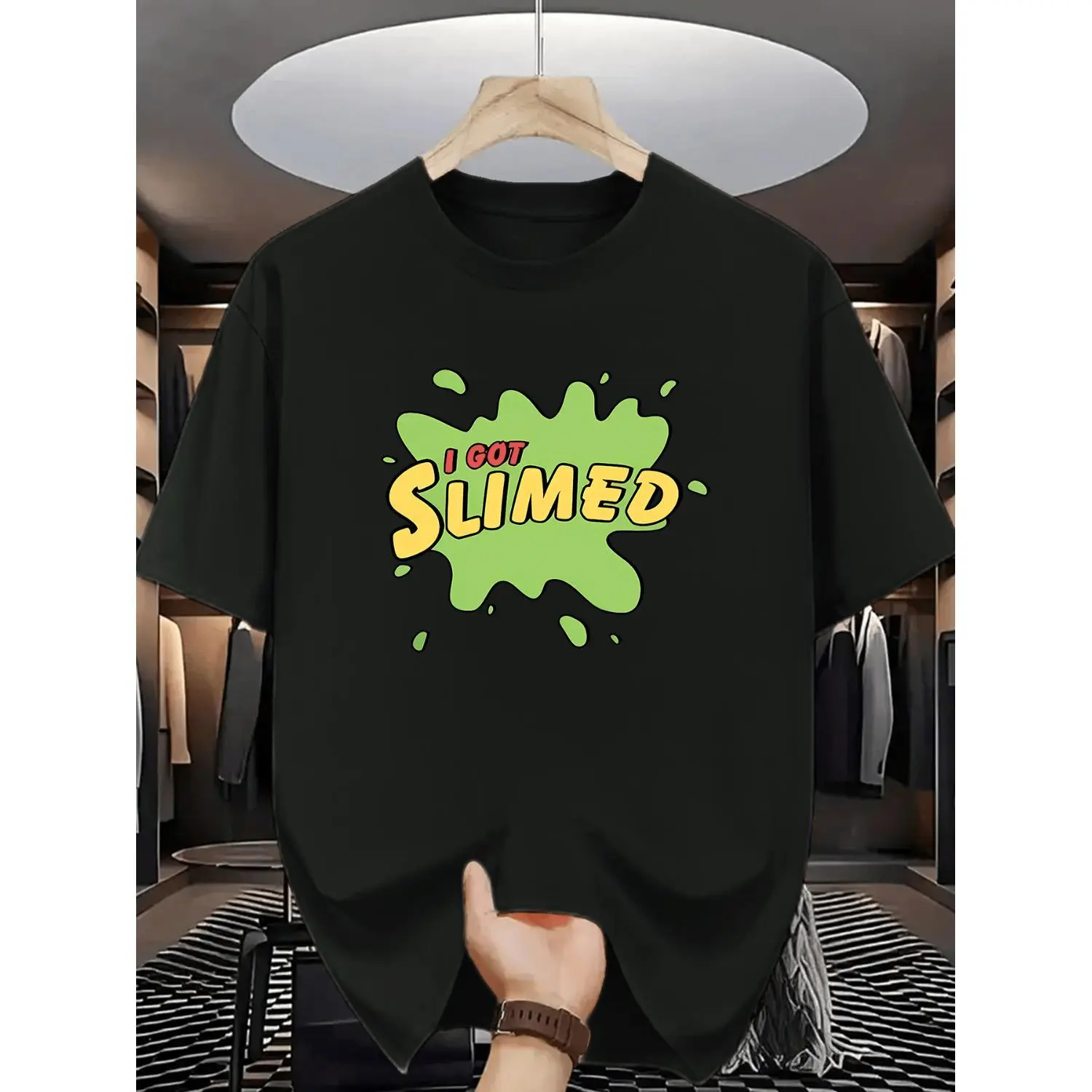 Funny "I've Been Slimed!" Slime Print T-Shirt for - Casual Round Neck Tee Suitable for Outfits & Summer Wear - Humorous Slime, Machine Washable Comfortable Top