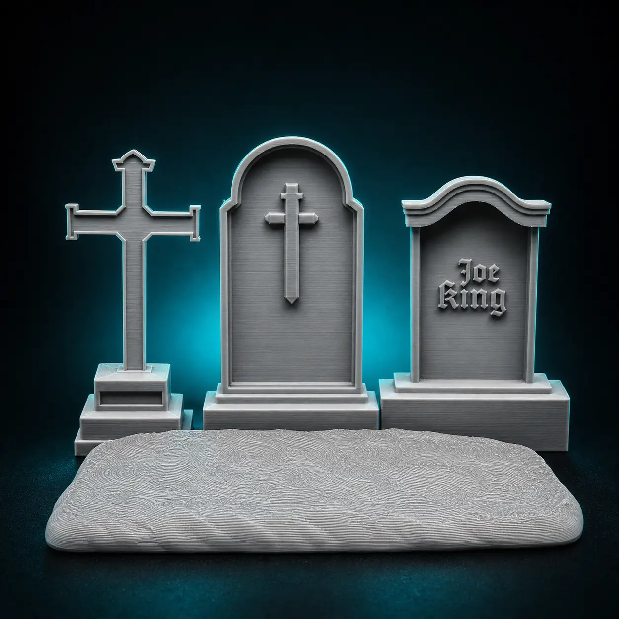1/12 and 1/10 Scale Grave Scene Set, 3D Printed Tombstones and Cemetery Action Figure Diorama Props, Spooky Display Shelf Accessories for Toy Photography