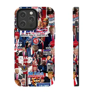 Trump collage-style phone case. Suitable for iPhone 17/16/15/14/13/12/11 Pro Max/Plus and Samsung Galaxy S23-25. Shock-absorbing, anti-drop protective case, lightweight, new fashion trend design.