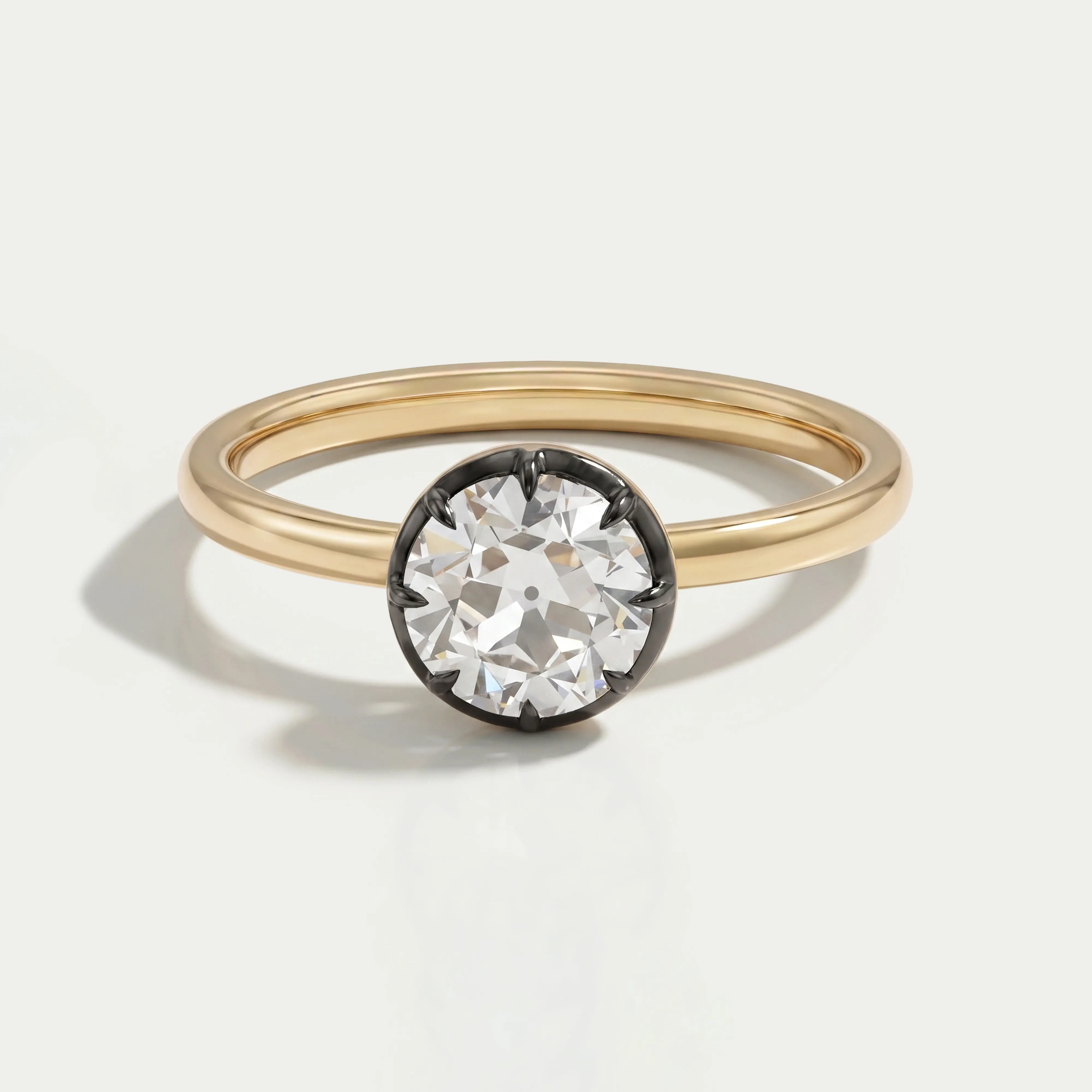 Solitaire Old European Round Diamond Ring