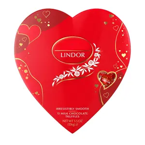 Valentine's Milk Chocolate Candy Truffles Heart Milk Chocolate with Milk Truffle Filling 5.5 oz