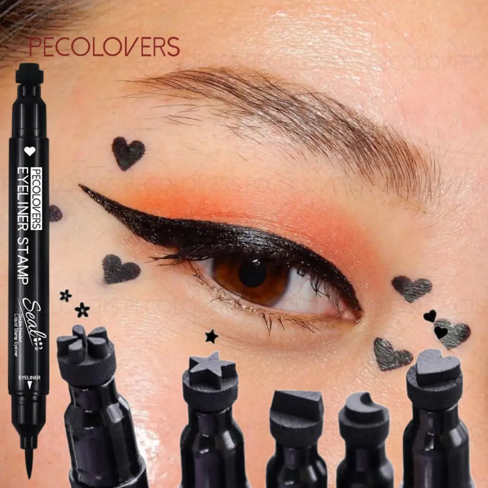 1PC Matte Finish Double-ended Eyeliner - Dual Ended Eyeliner, Liquid Eyeliner Pen, Quick-drying, Waterproof, Contains Patterns, Creating A Beauty Eye Makeup, Perfect for Daily Looks, Eye Makeup Products