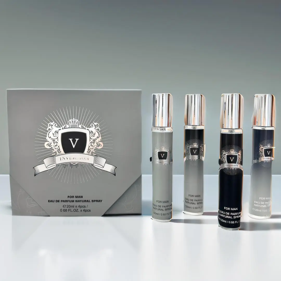 Fragrance Ensemble for Men, 4-Piece Cologne Gift Box with Long-Lasting Aquatic & Woody Notes, 4 x 20ml Travel Size Sprays for Youth