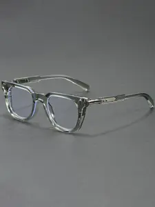 Portable Square Frame Glasses with Metal Hinges Versatile Glasses for Travel and Commuting for Both Men and Women