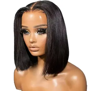 Jessie's Wig [Diana] Glueless HD Lace Pre cut 13x4 Short Blunt Cut Bob Lace Wig 4x4 Brazilian Remy Straight Hair Wigs