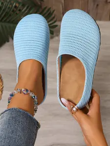 Summer New Open Toe Slipper Large Size Thick Sole Anti-Slip Linen Breathable Lightweight One-Step Slippers