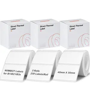 Thermal Label, 3 Counts Waterproof, Oil-proof and Tear-proof Thermal Sticker Labels, Self-adhesive Thermal Labels for B1/B21/B3S Label Make