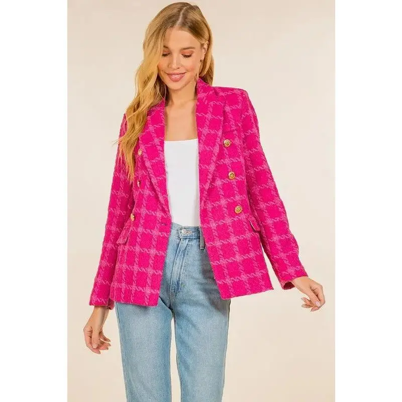 Daneida Pink Double Breasted Blazer