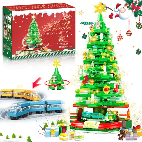 TOKMOC 2026 Christmas Decorative Building Toy - Classic Christmas Tree, Gingerbread House, Christmas Train Building Kit, Xmas Gift for Home Decoration, Festive Holiday Decorative, for Aged 12 And Above,Stress Relief Toy