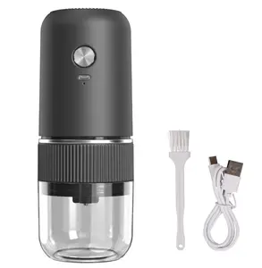Portable Electric Coffee Grinder, Stainless Steel Conical Burr Rechargeable and Faster Grinding for Office,Home,Camping,Travel,Black