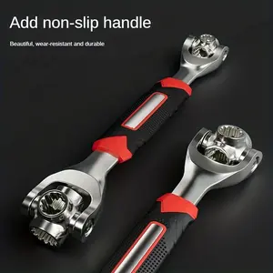 Universal Wrench tool , 52-In-1 Multifunctional Socket Wrench Set , Non-Slip Handle and Rotary Bone Design, 8-19mm