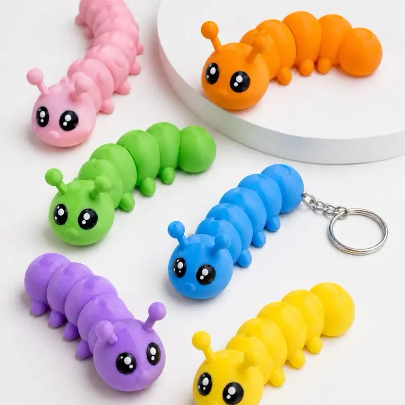 Caterpillar Articulated Fidget Toy - Portable, Unique, Washable, Reusable 3D Interactive Toy for Stress Relief, Quirky Gifts for Fun Activities