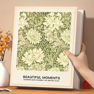 6 Inch Photo Album Holds Up to 200 Photos, Large Capacity Velvet Material, Flower Design, Ideal for Family Photos, Graduation Decorations, Wedding Anniversaries, Marriage