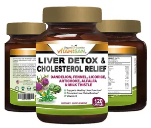 Liver Cleanse Detox Milk Thistle Extracts Silymarin, Artichoke, Dandelion, Vit B