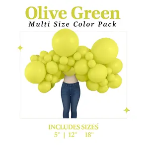 Olive Green Balloon Multi Size Color Pack Includes Sizes 5" 12" 18" Party Supplies Wedding Design