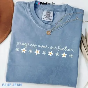 Comfort Colors Progress Over Perfection T-Shirt Inspirational Teacher TShirt, Teacher Team TShirt , Back to School, Teacher Appreciation Gift - Printfamily