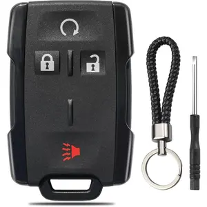 Key Fob Case for Chevy Silverado 1500 2500 3500 HD Colorado GMC Sierra Canyon 2021 2020 2019 2018 2017 2016 2015 2014 M3N-32337100 Keyless Entry Remote Key Shell Replacement 4 Button Pad Cover - Black