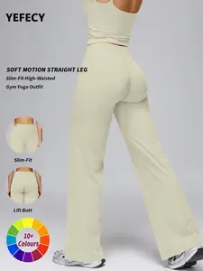 Women's Outdoor Sports Running Pants, Casual Comfort Yoga Fitness Long Pants, Loose Wide Leg High Waist, All Seasons, Solid Color, Fitness Activewear, Workout Gym Pants, Women Workout Clothes