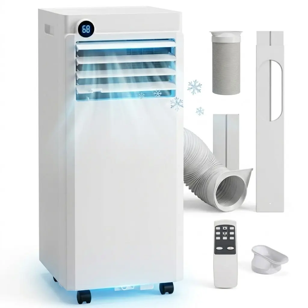 Garvee 8K/10K/12K/14K BTU Portable Air Conditioner, 6-in-1 for Apartment,Office,Bedroom,Garages,Dorms,Portable AC for Rooms to 350 Sq. Ft. with Cooling, Dehumidifier & Fan Modes, Remote, LED Display, 24H Timer, Window Kit, Small AC Unit for Bedroom
